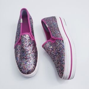 Kate Spade Triple Decker Multicolor Glitter Flat Shoes